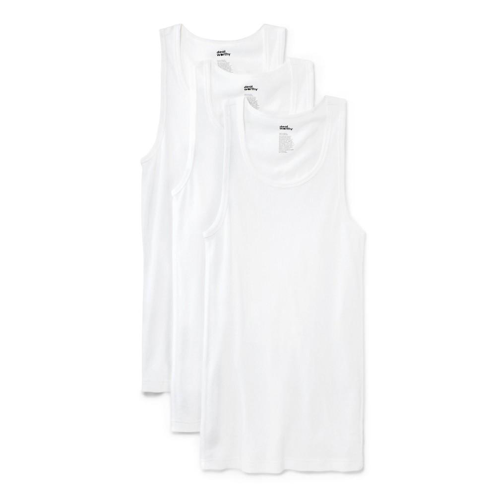 Men's Tank Top 3pk - Dealworthy™ White L Product Image