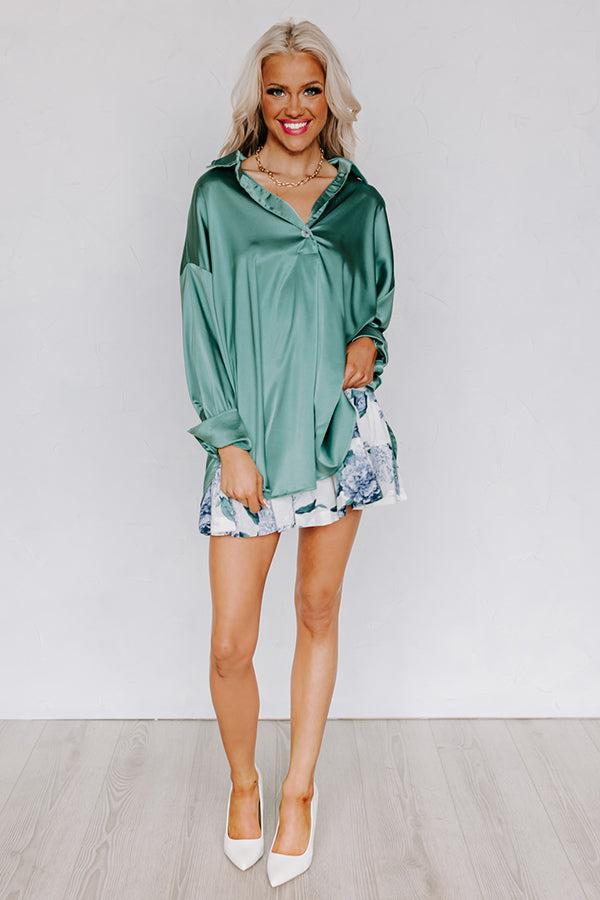 Siren Song Satin Shift Top In Ocean Wave Product Image