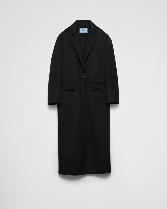 Single-breasted cashgora coat Product Image