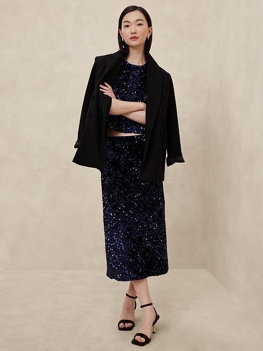 Sequin Midi Slip Skirt product image