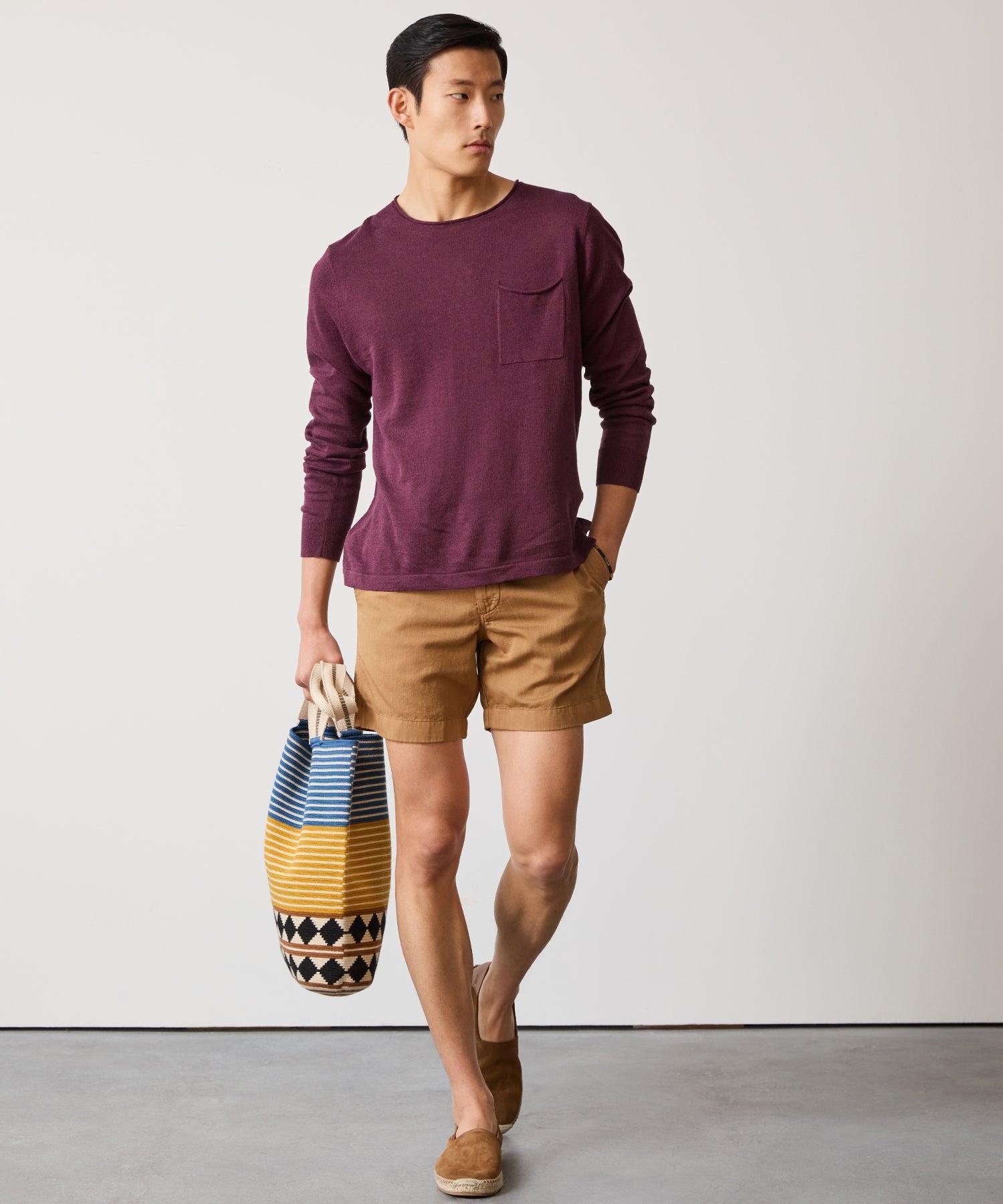 Linen Shore Sweater in Deep Plum Product Image