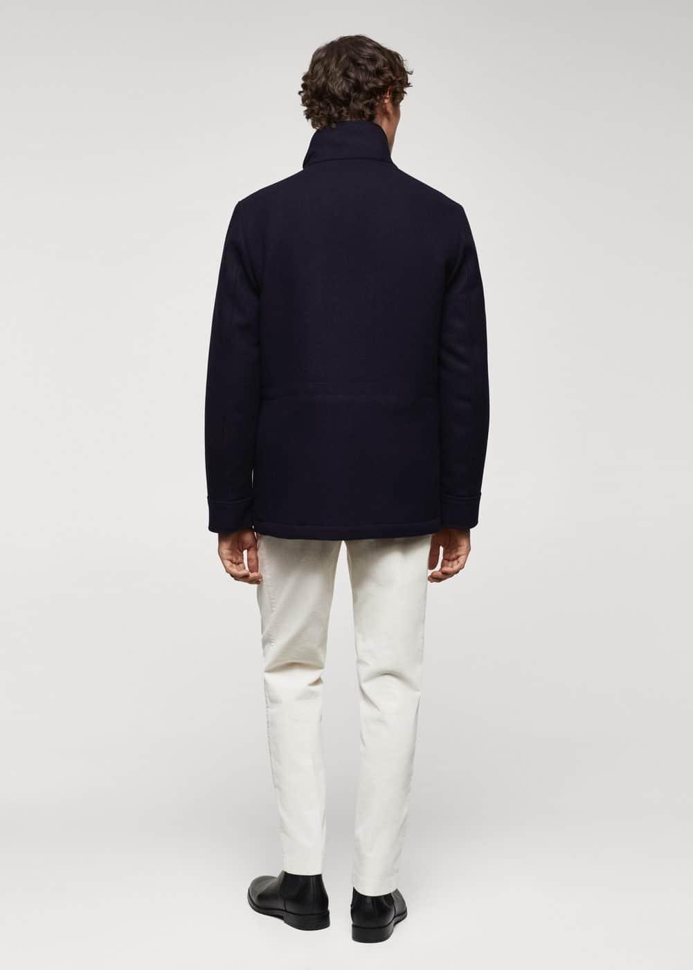 Mango Mens Pockets Detail Short Wool Coat Product Image