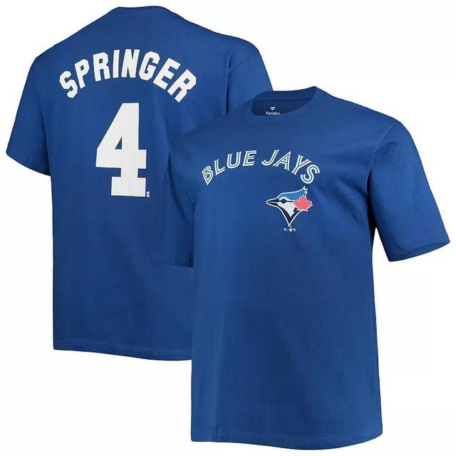 Mens George Springer Royal Toronto Blue Jays Big & Tall Name & Number T-Shirt Product Image