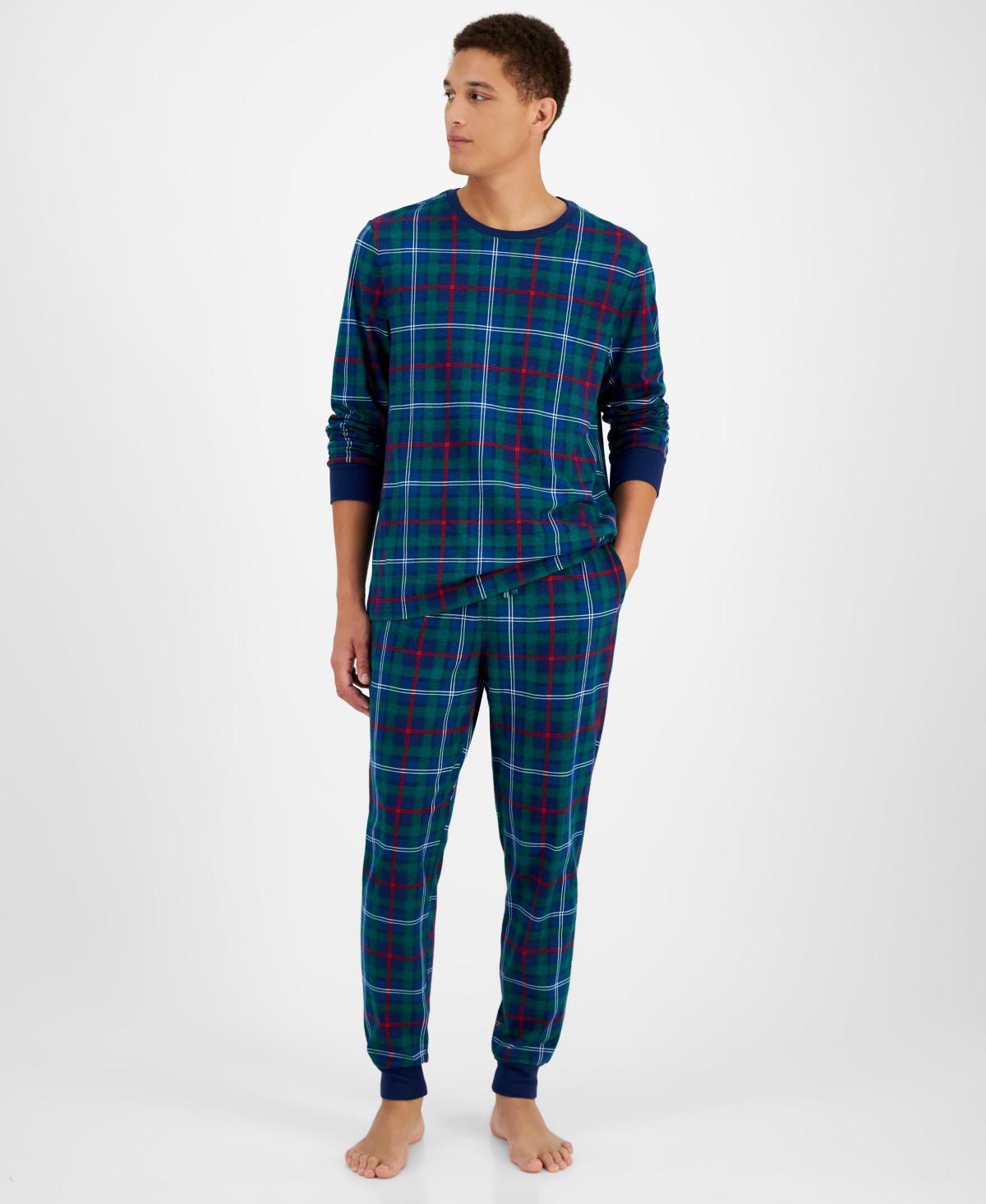 Holiday Lane Mens 2-Pc. Plaid Knit Cotton Pajamas Set, Created for Macys Product Image