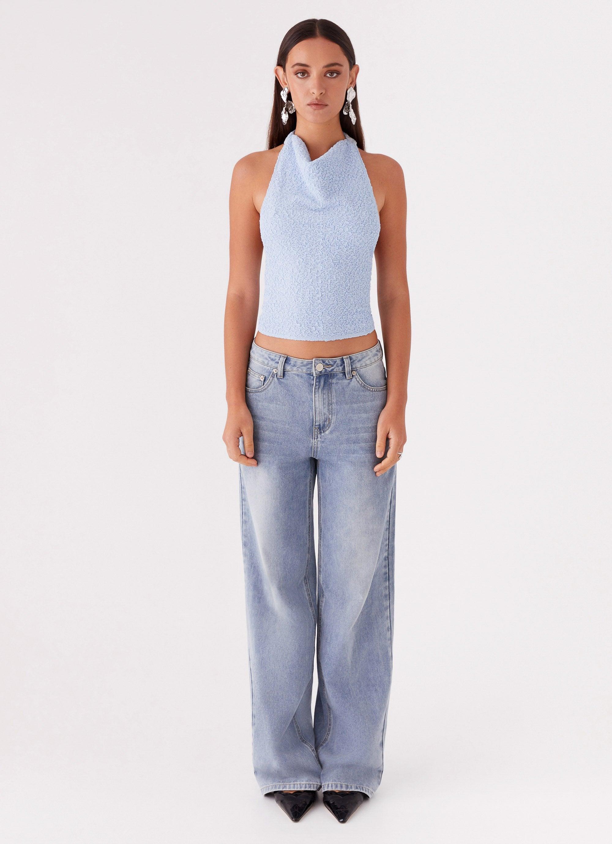 Rhemmy Halterneck Top - Blue Product Image