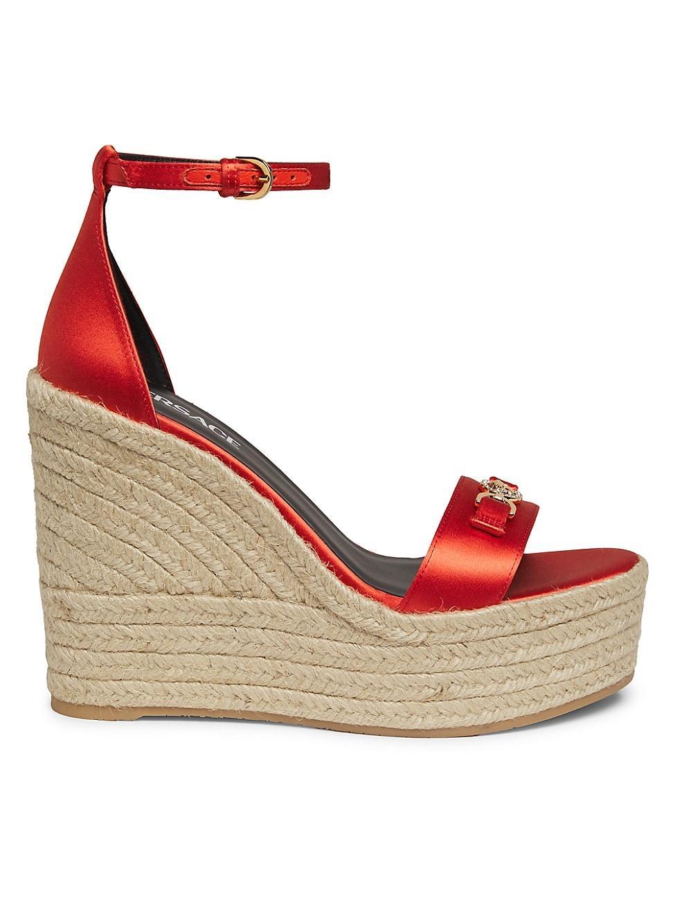 Womens 140MM Satin Espadrille Wedge Sandals product image