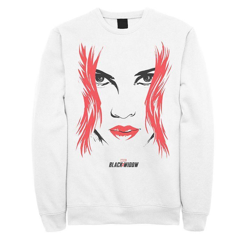 Mens Marvel Black Widow Big Face Sweatshirt Product Image