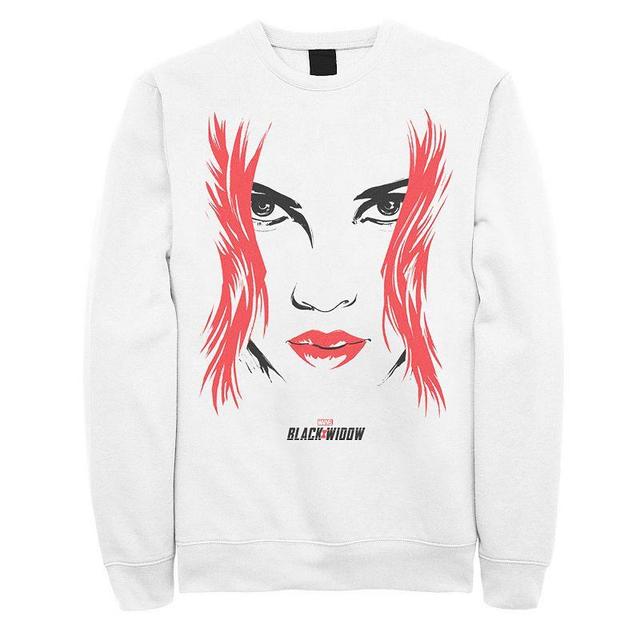 Mens Marvel Black Widow Big Face Sweatshirt White Product Image