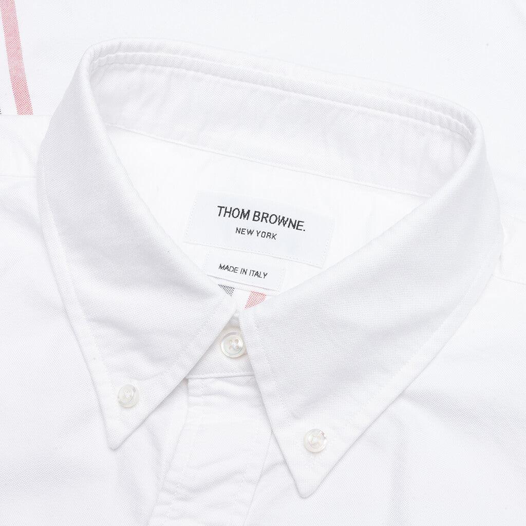 Solid Oxford Straight Fit Button Down L/S Shirt - White Male Product Image