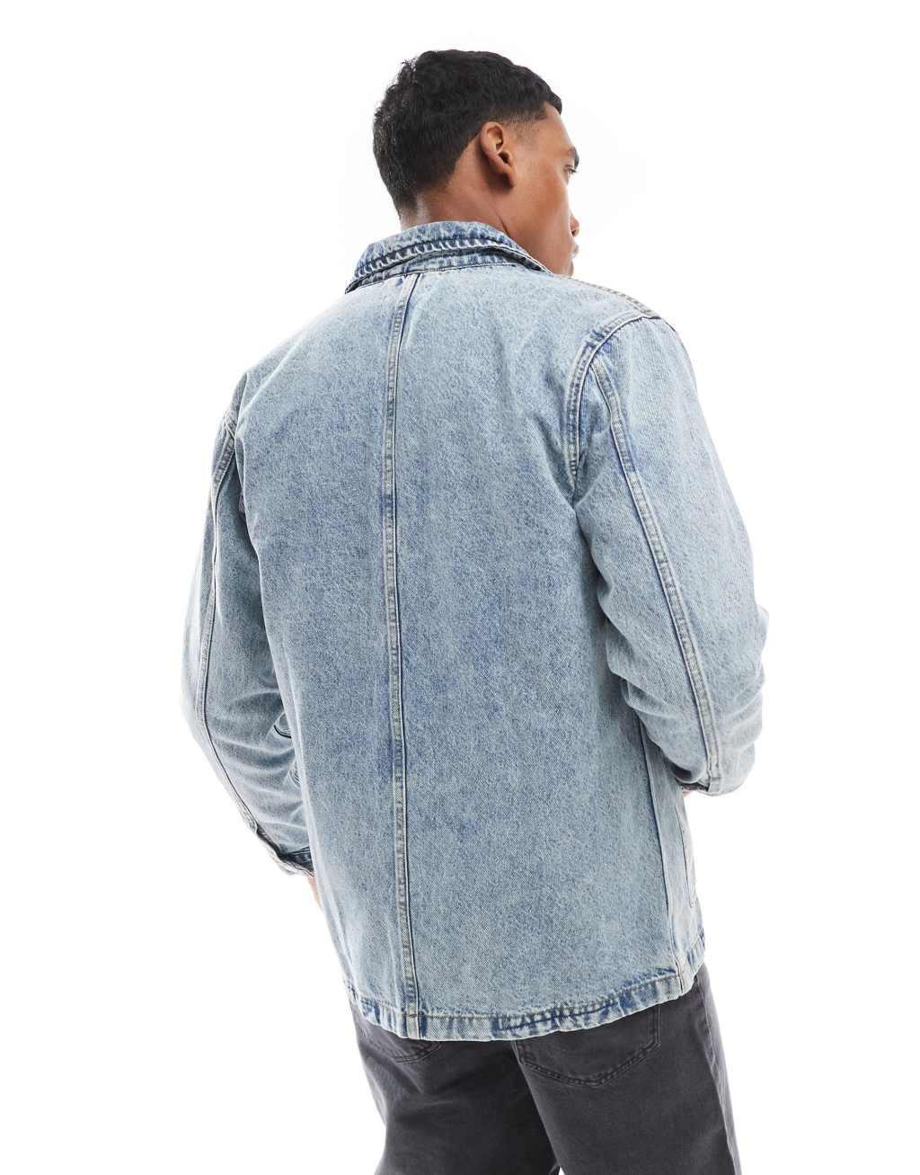 DTT denim worker overshirt in blue product image