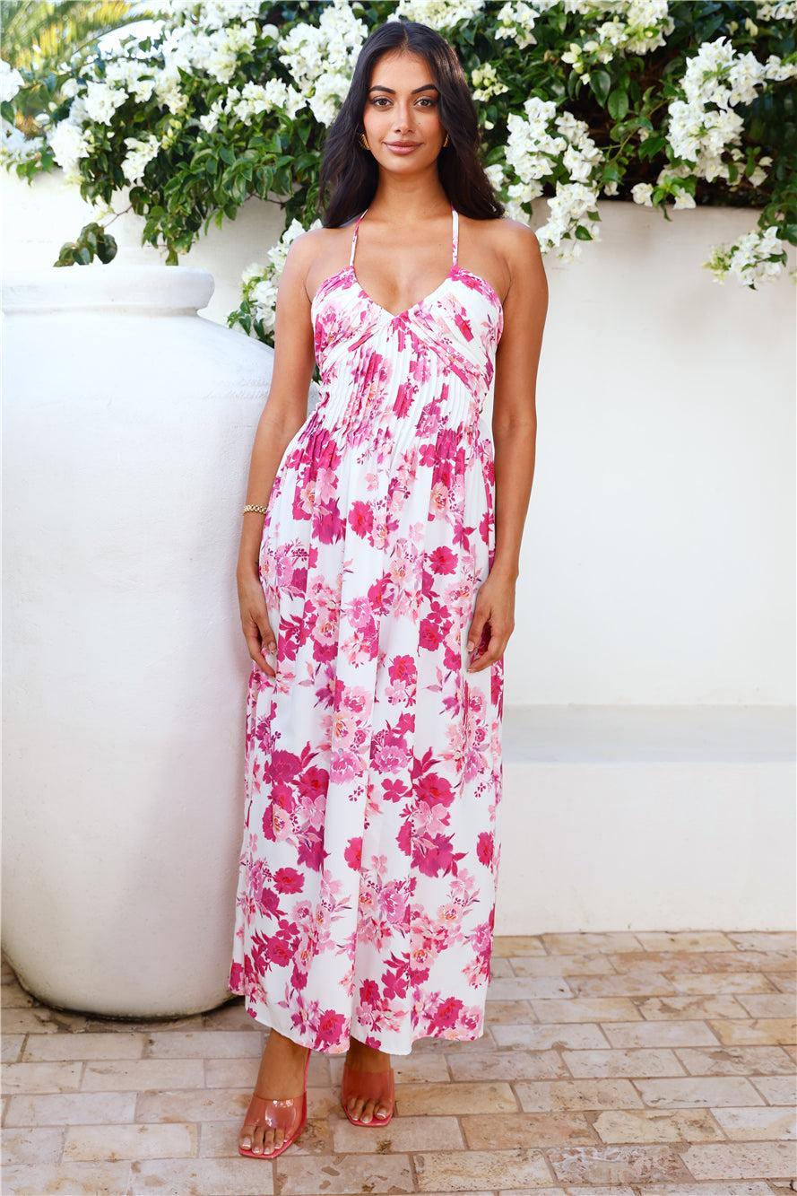 Lily Lane Halter Maxi Dress Pink Product Image