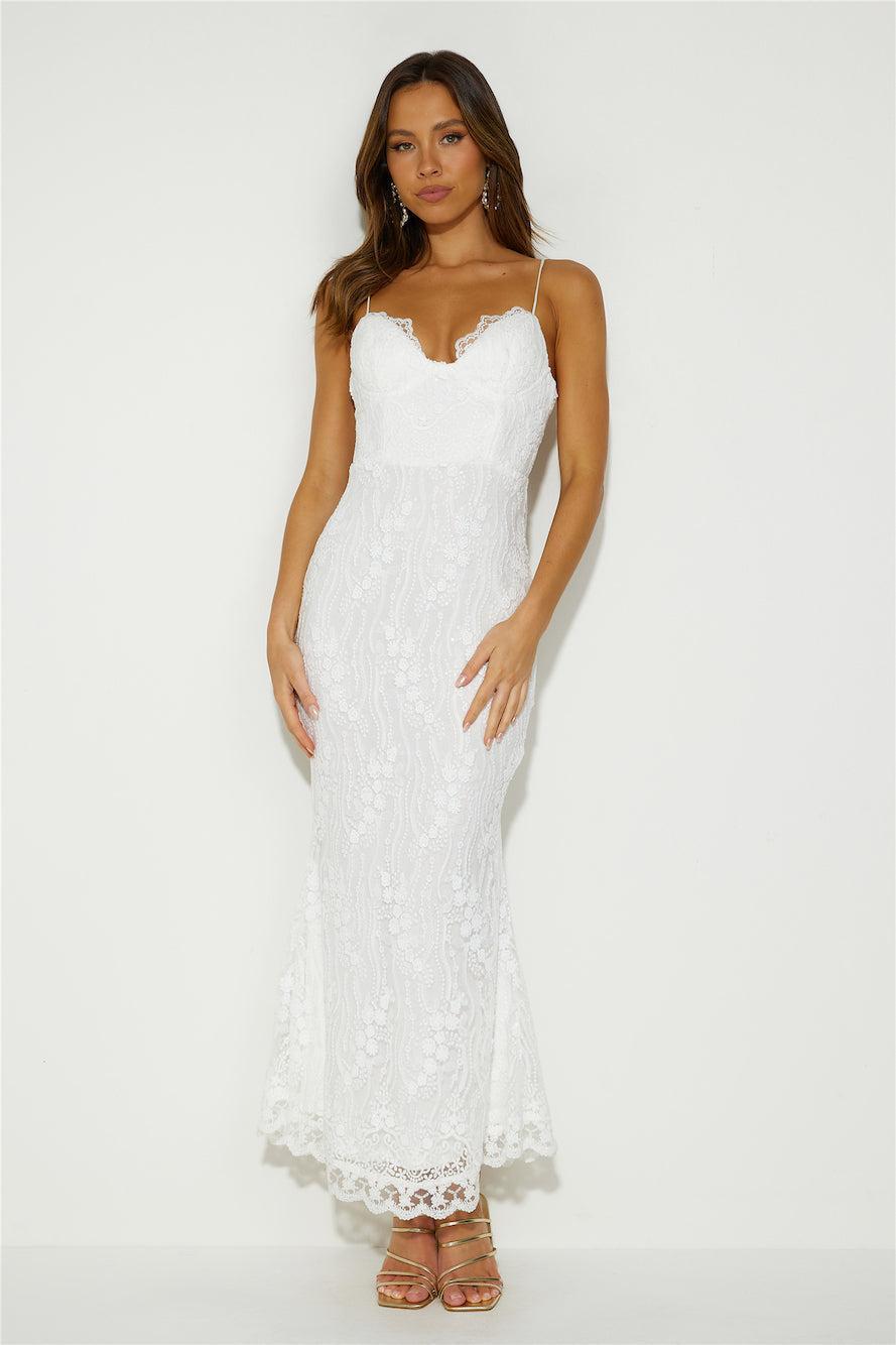 Diamond Ring Lace Maxi Dress White product image