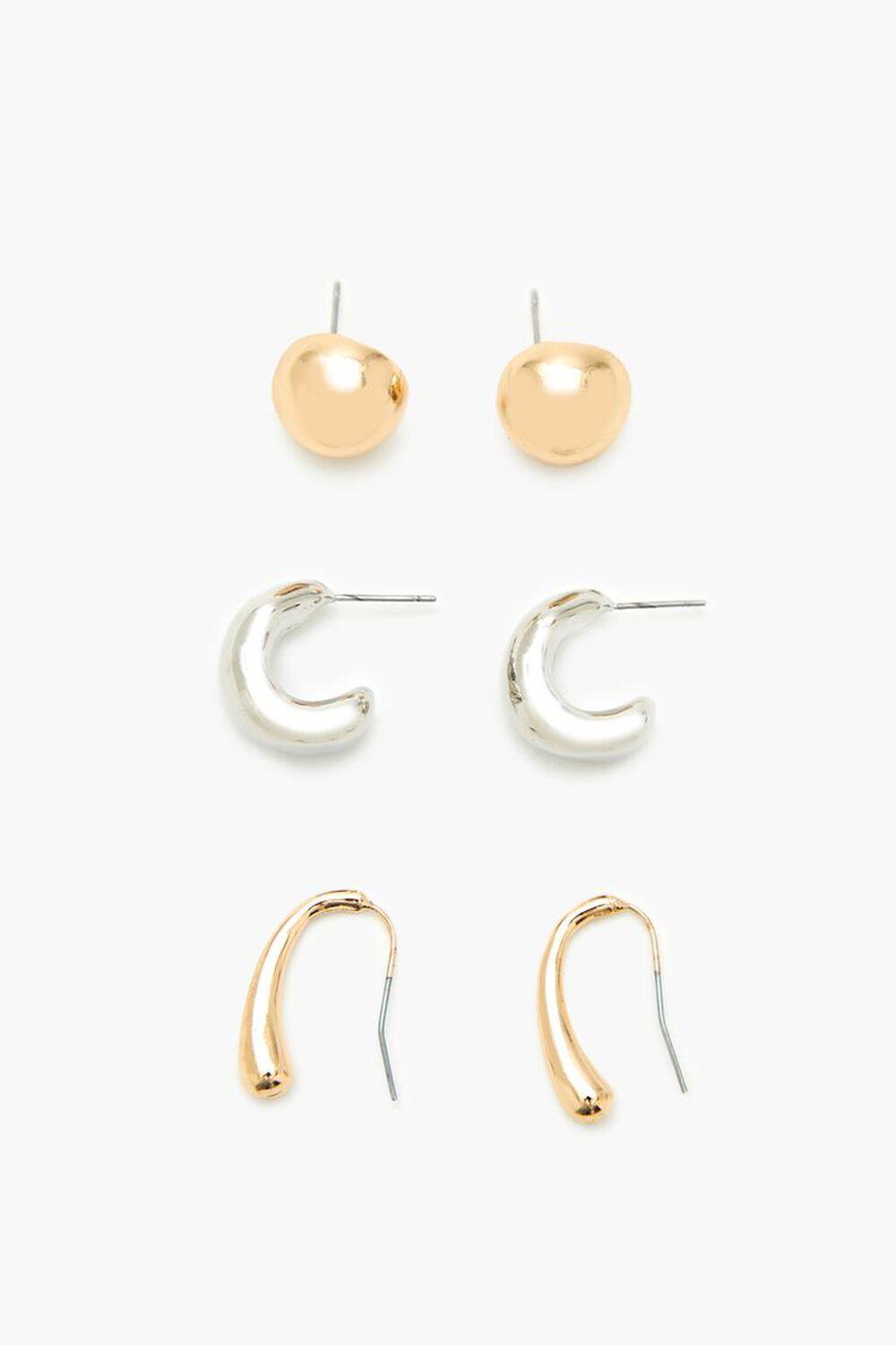 Stud & Geo Hoop Earring Set | Forever 21 Product Image