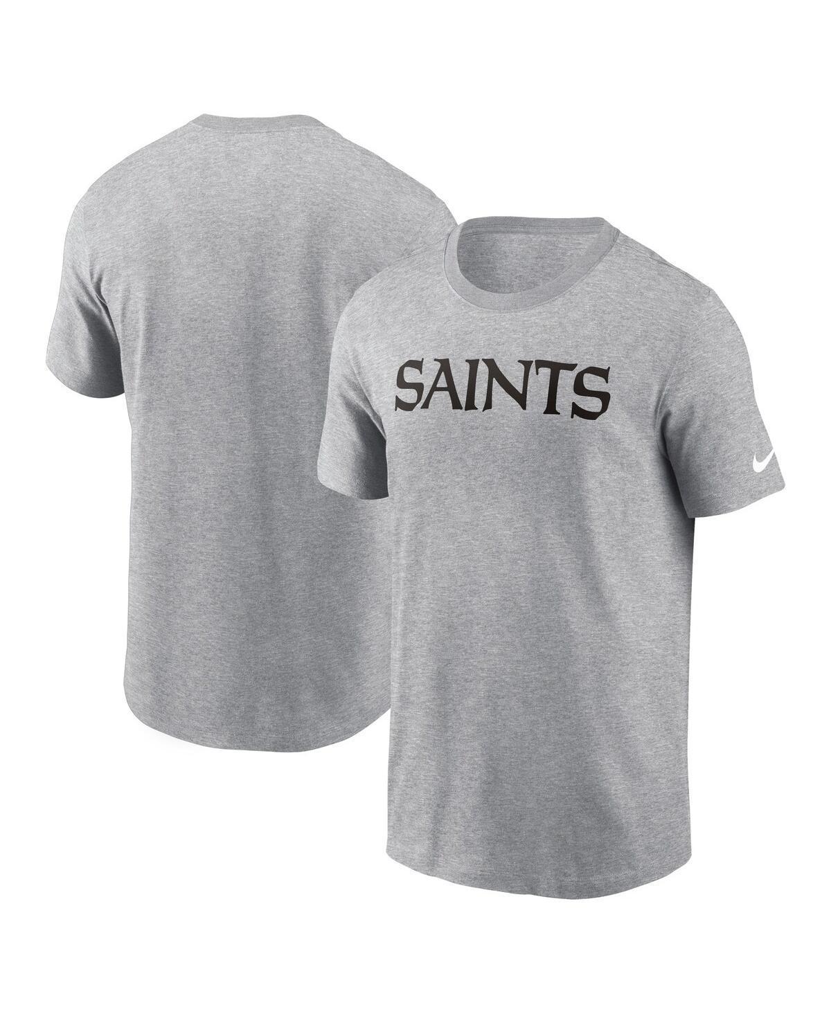 Nike Mens Heather Gray New Orleans Saints Primetime Wordmark Essential T-Shirt Product Image