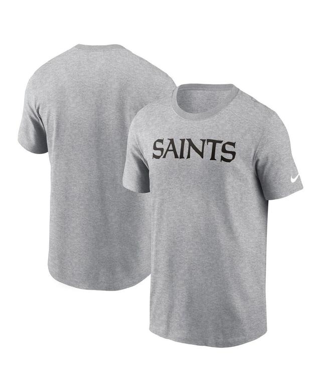 Nike Mens Heather Gray New Orleans Saints Primetime Wordmark Essential T-Shirt Product Image