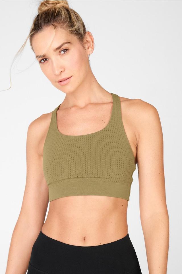 Fabletics No-Bounce SculptKnit Bra Womens green Size XS Product Image