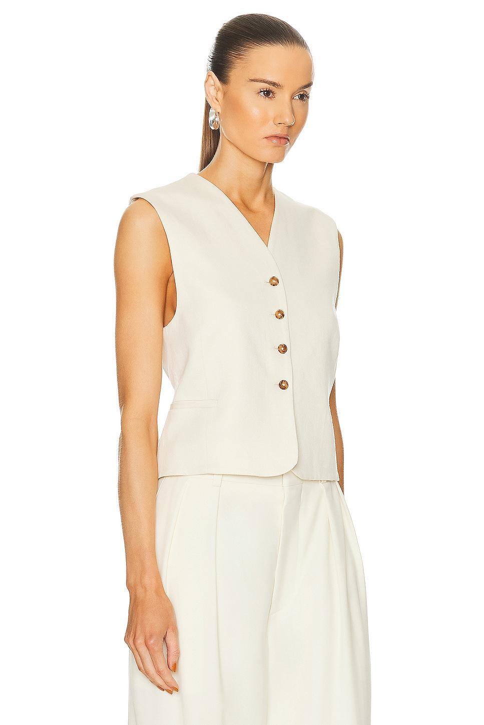 Loulou Studio Iba Vest Ivory. (also in ). Product Image