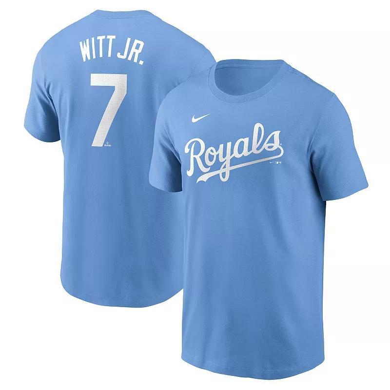 Mens Nike Bobby Witt Jr. Blue Kansas City Royals Fuse Name & Number T-Shirt Product Image