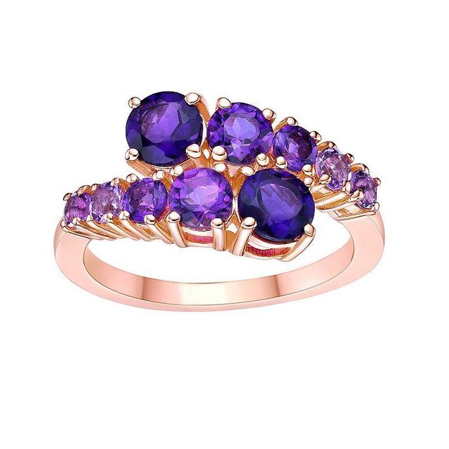 Gemminded 18k Rose Gold Over Sterling Silver Amethyst Ring, Womens Pink Tone Product Image