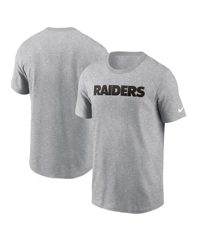 Nike Mens Heather Gray Las Vegas Raiders Primetime Wordmark Essential T-Shirt Product Image