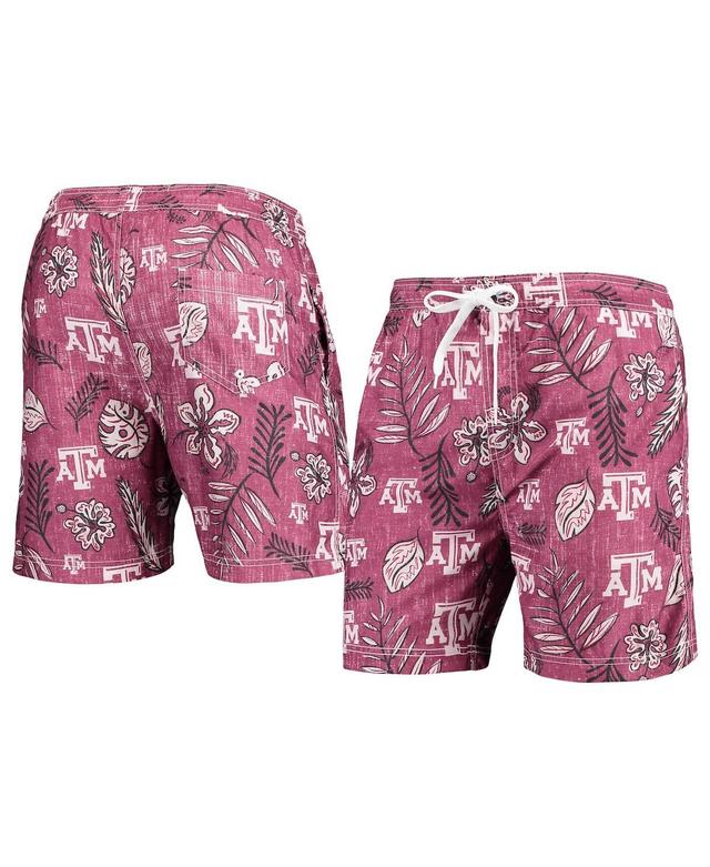 Mens Wes & Willy Maroon Texas A&M Aggies Vintage Floral Swim Trunks Product Image