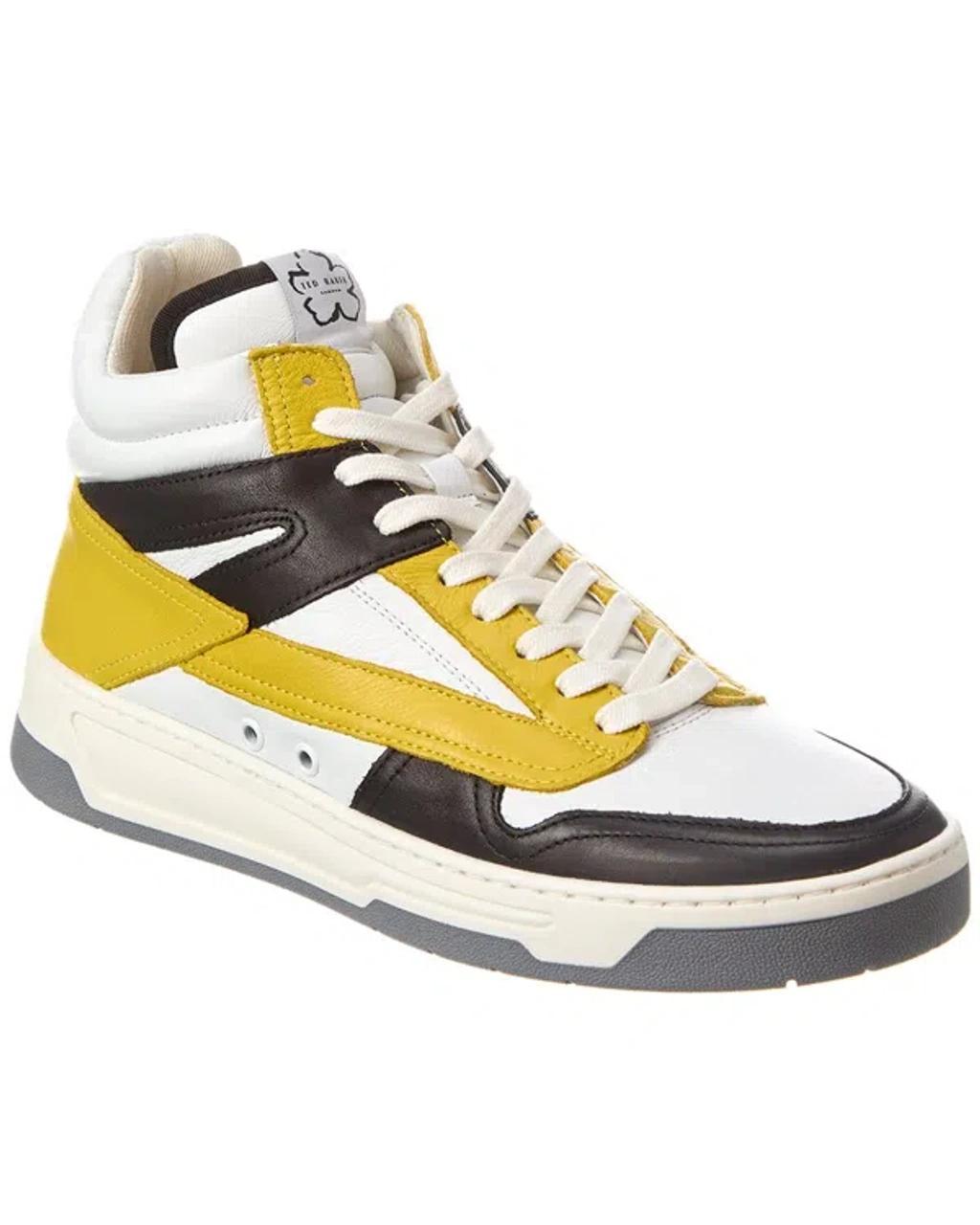 Leyroy Leather High-top Sneaker In Yellow Product Image