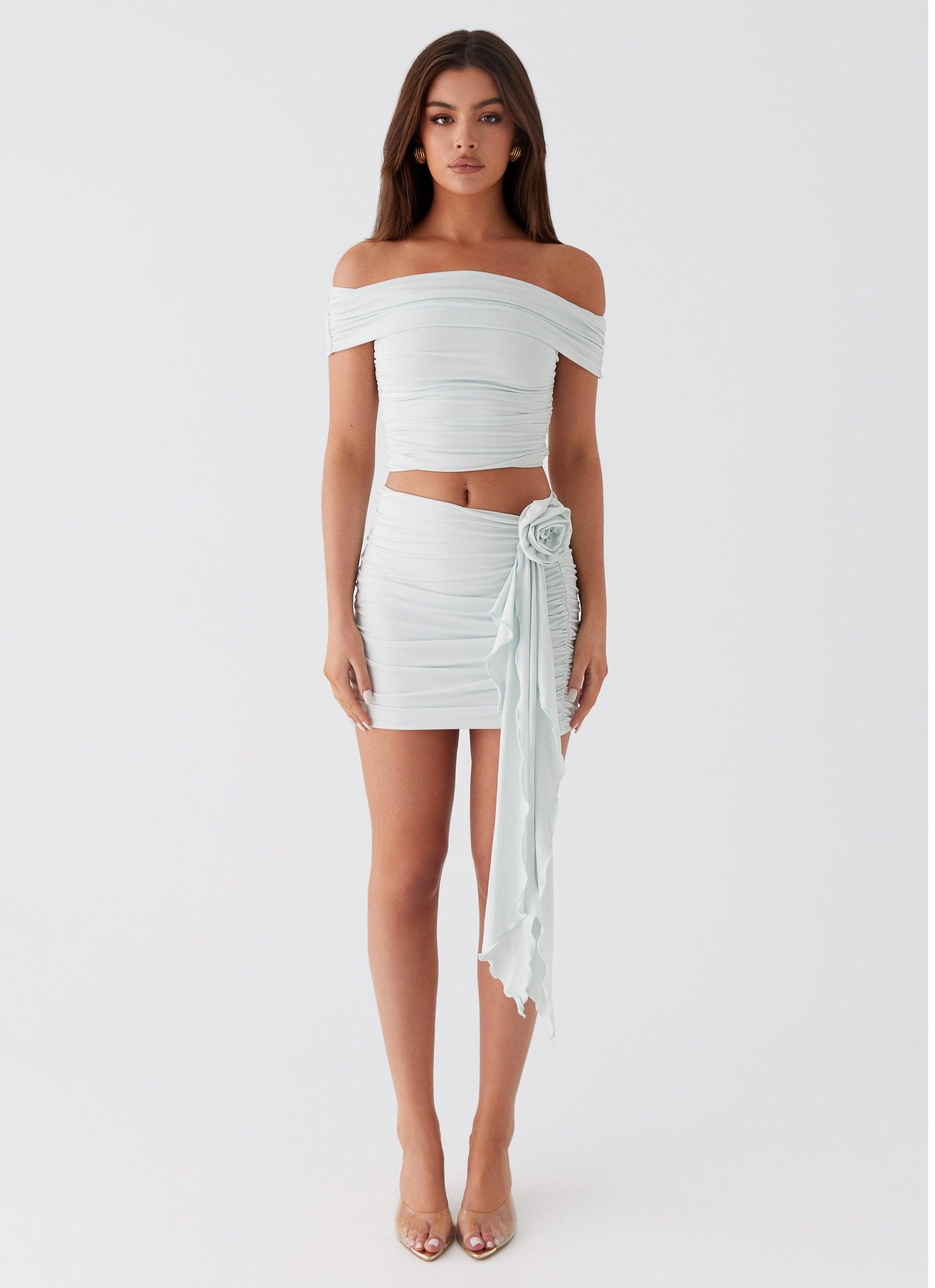 Whispering Rose Mini Skirt - Sage Product Image