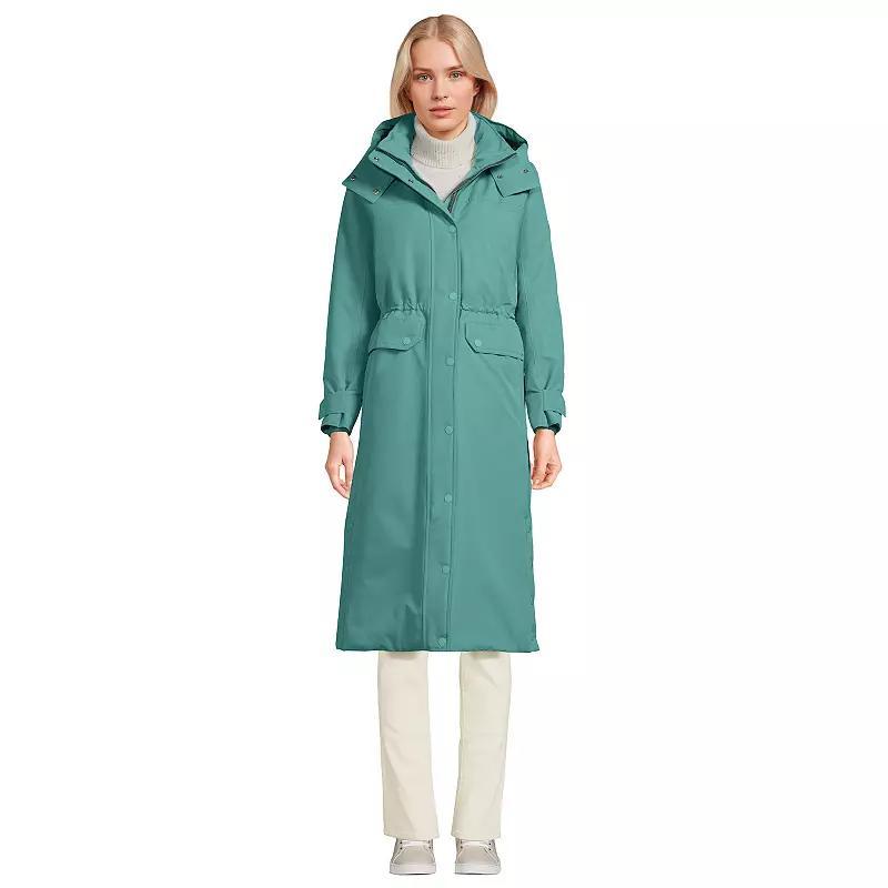 Petite Lands End Expedition Down Waterproof Long Winter Coat, Womens Blue Shadow Product Image