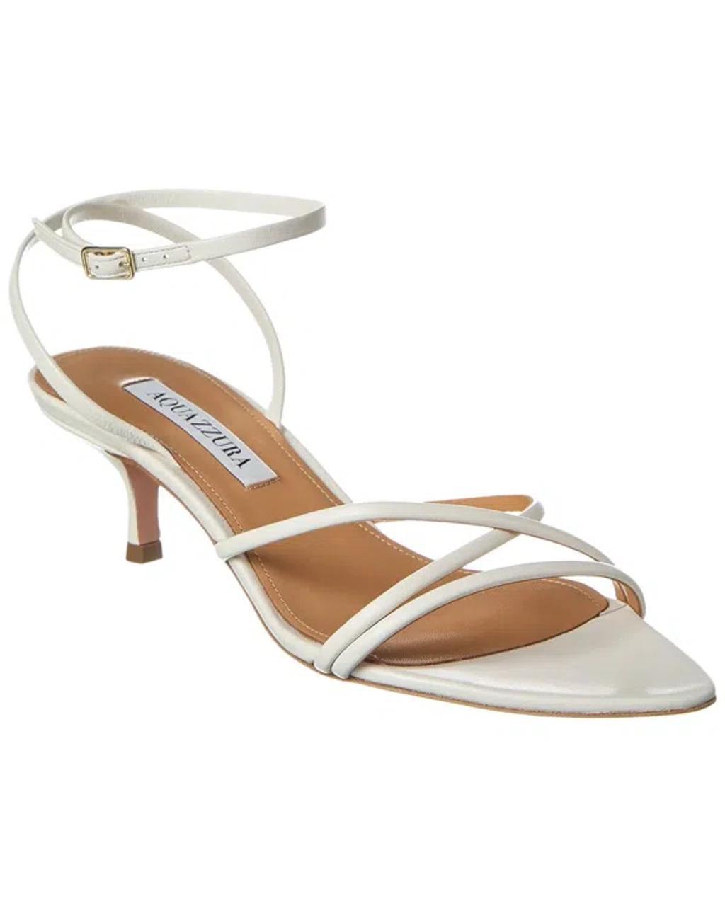 Roy 50 Leather Sandals In White Product Image