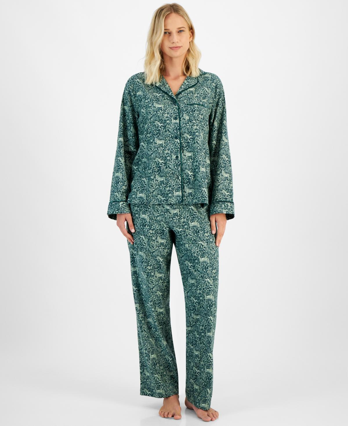 Charter Club Womens 2-Pc. Cotton Flannel Pajamas Set, Created for Macys Product Image