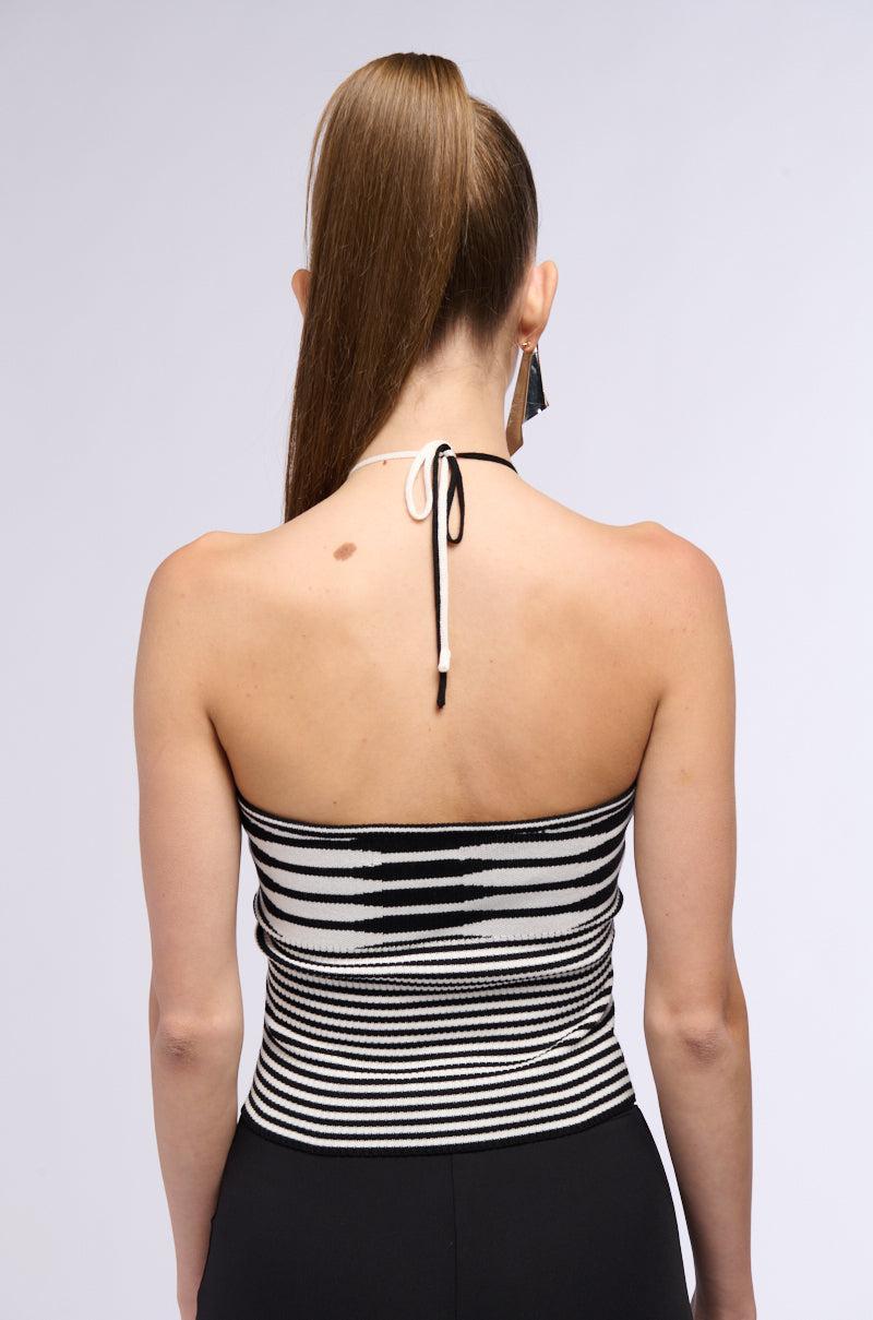 USED TO LOVE YOU STRIPED HALTER TOP Product Image