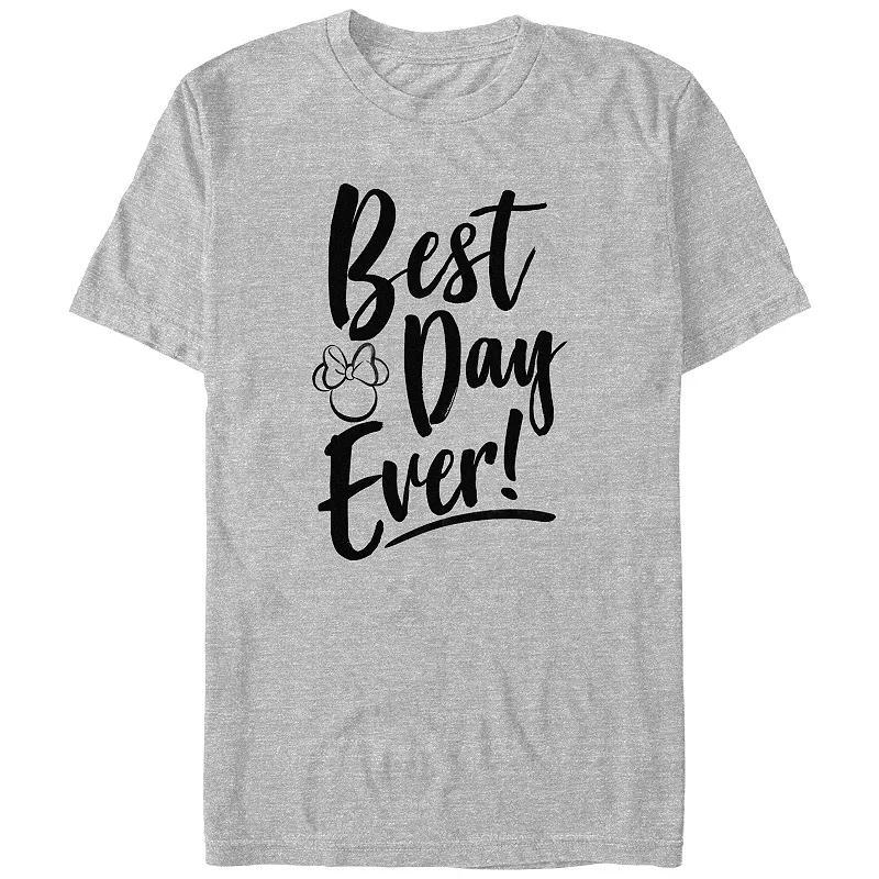 Disneys Mickey Mouse Best Day Ever Mens Graphic Tee Athletic Grey Product Image