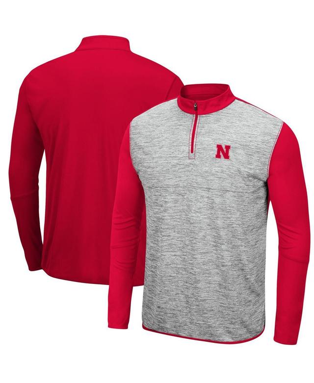 Mens Heathered Gray Nebraska Huskers Prospect Quarter-Zip Jacket - Heathered Gray Product Image