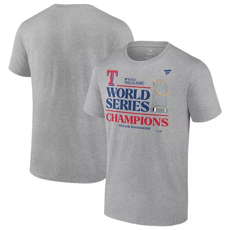 Mens Fanatics Branded Heather Gray Texas Rangers 2023 World Series Champions Locker Room Big & Tall T-Shirt Product Image