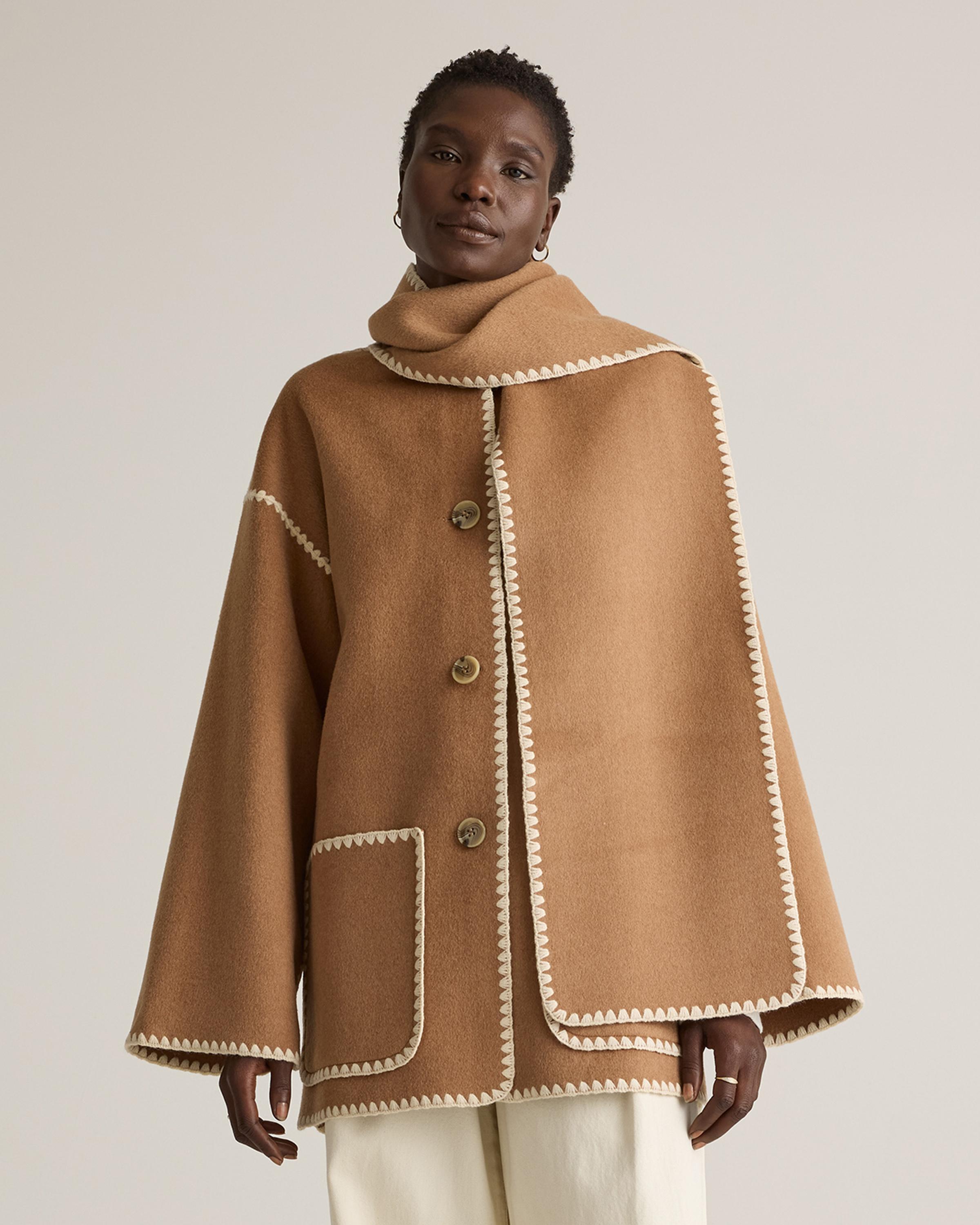 Double-Faced Merino Wool Scarf Coat  Product Image