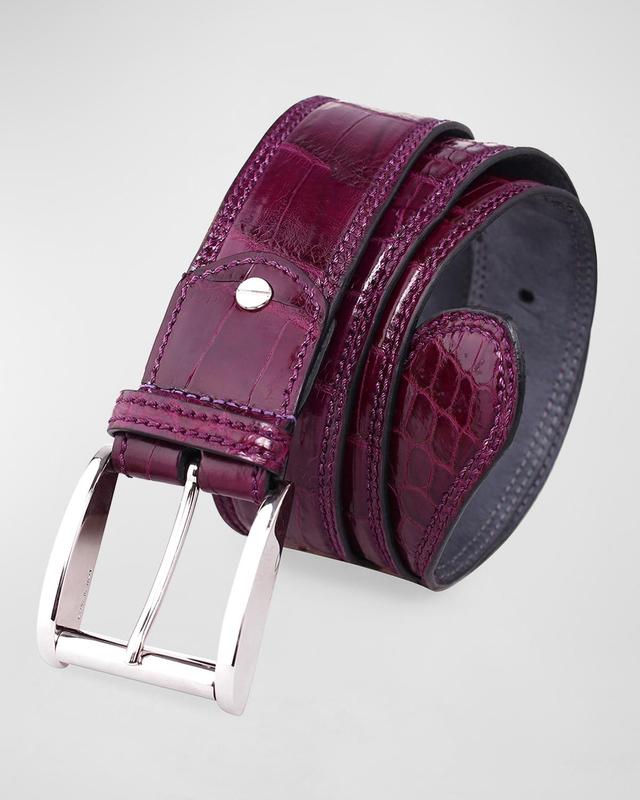 Mens Crocodile Leather Dress Belt Product Image