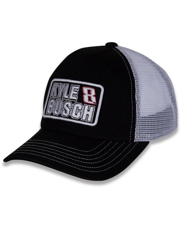 Womens Checkered Flag Sports Black Kyle Busch Name and Number Patch Adjustable Hat - Black Product Image