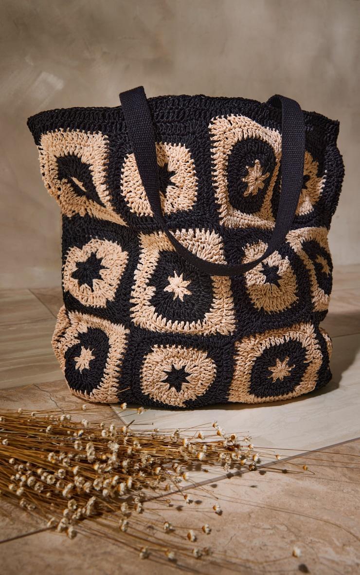 Monochrome Crochet Beach Bag Product Image