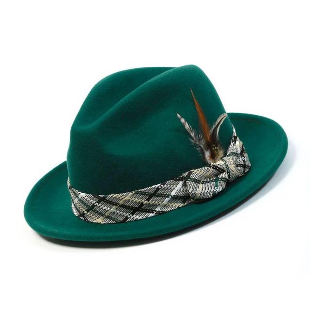 Emerald Wool Felt Fedora Hat 2 ½ Brim Product Image