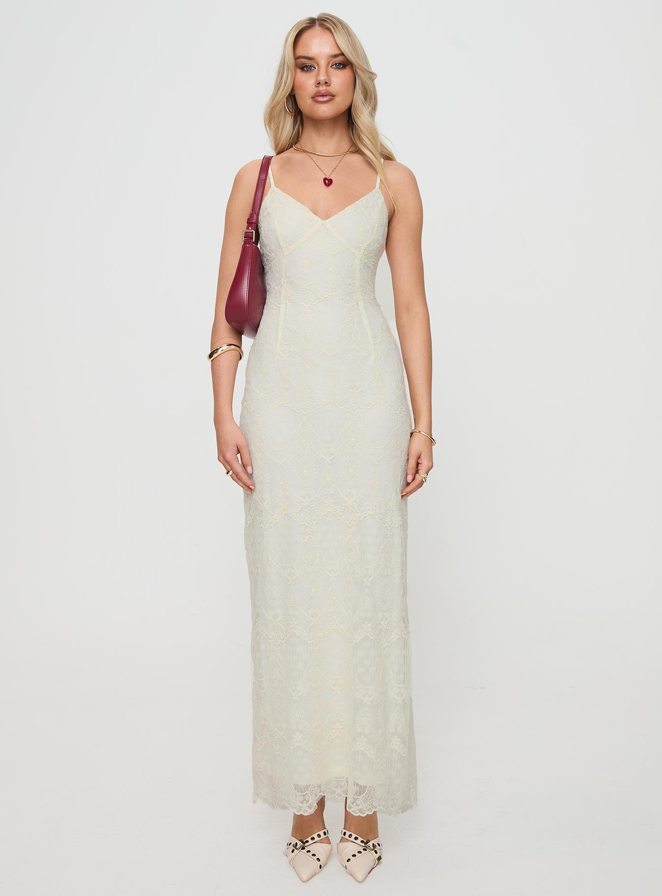 Euphemia Maxi Dress Cream Product Image