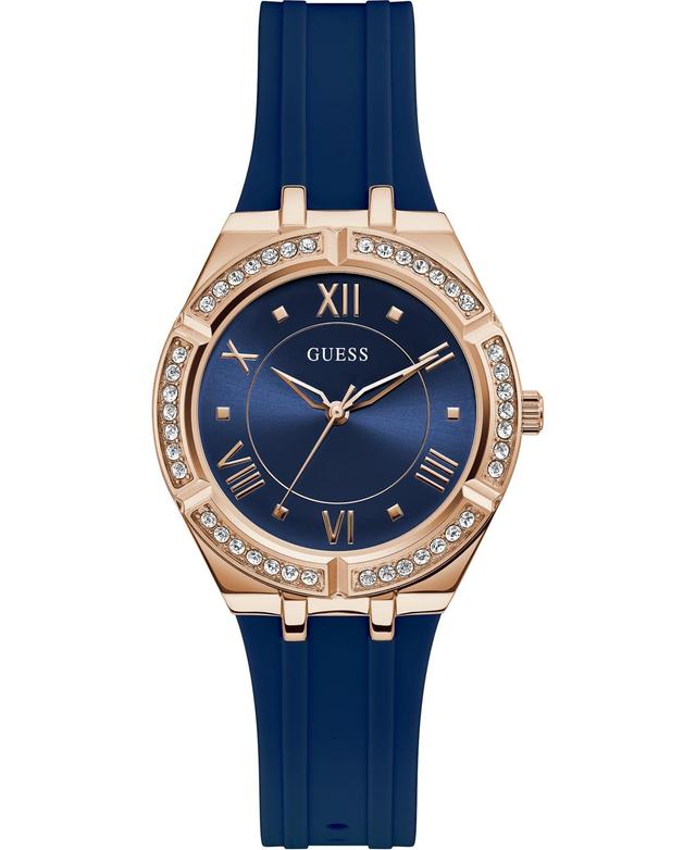 Guess Womens Blue Silicone Strap Watch 36mm Product Image