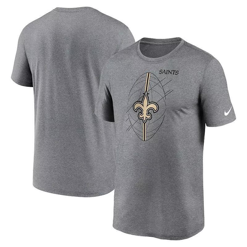 Mens Nike Heather Charcoal New Orleans Saints Legend Icon Performance T-Shirt Product Image