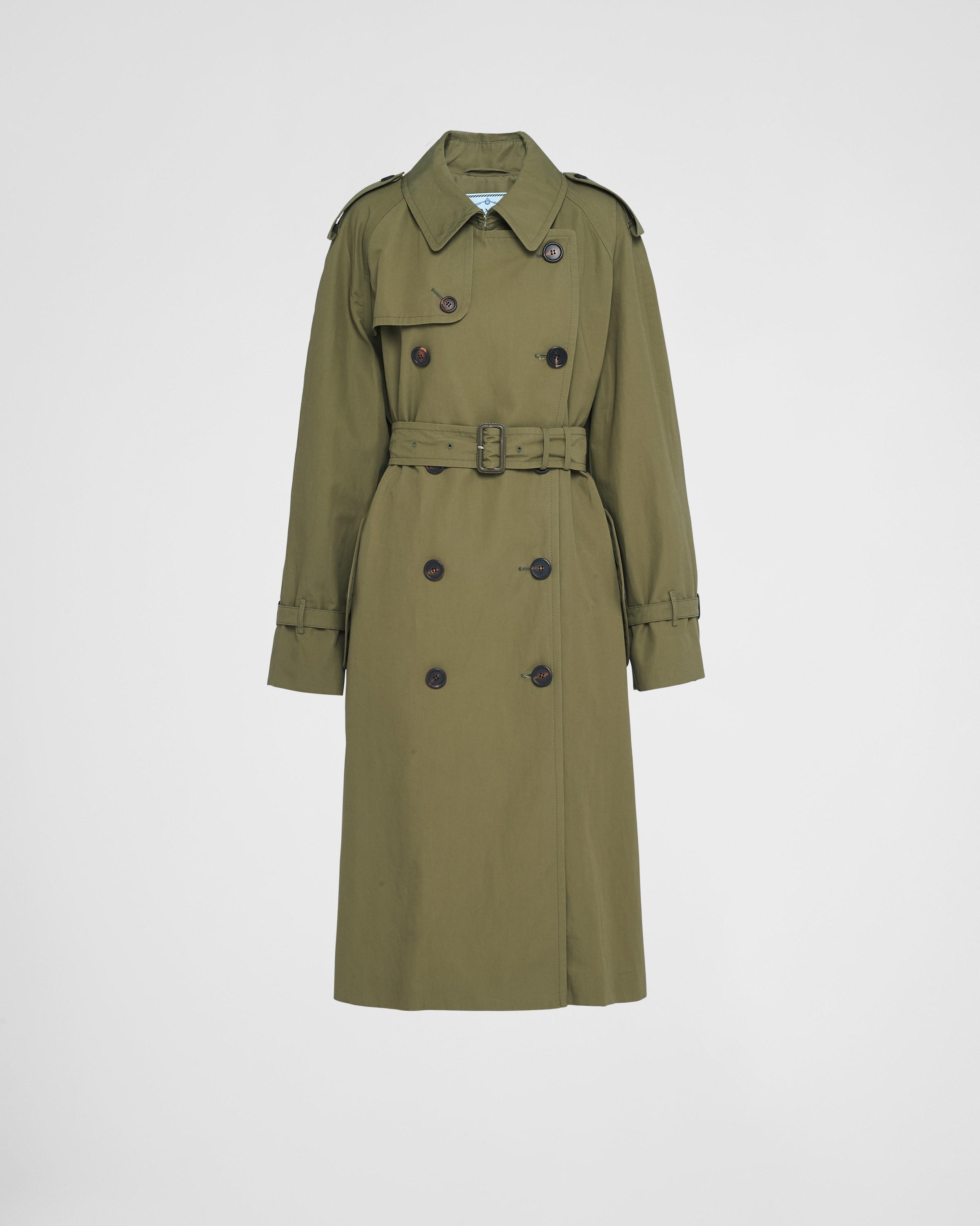 Double-breasted canvas trench coat Product Image