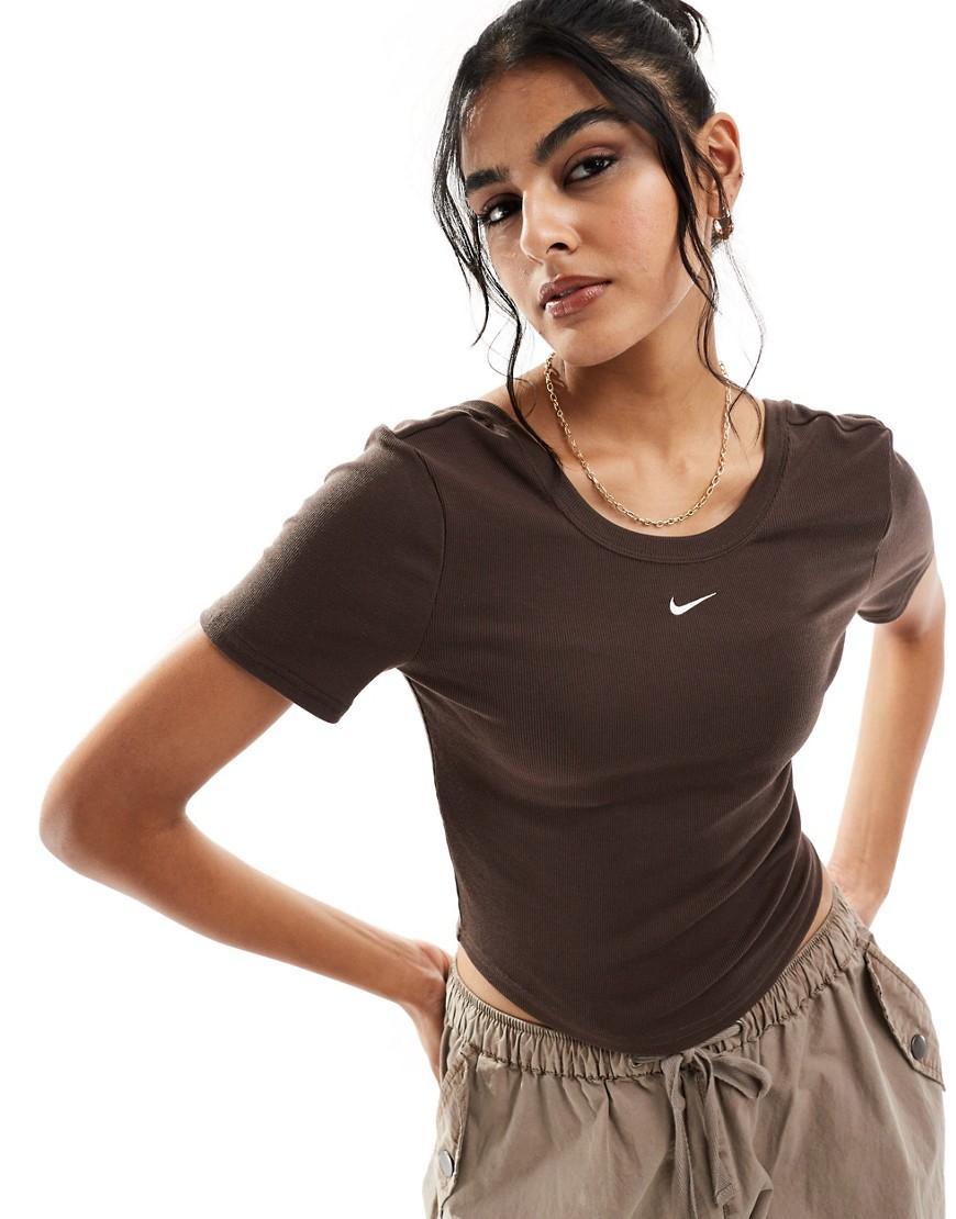 Women's Nike Sportswear Chill Knit Tight Scoop-Back Short-Sleeve Mini-Rib Top Product Image