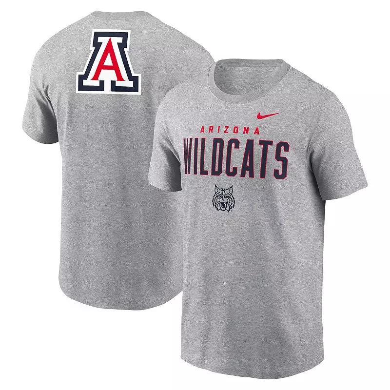 Mens Nike Heather Gray Arizona Wildcats Campus 2-Hit Primary Mascot T-Shirt Product Image