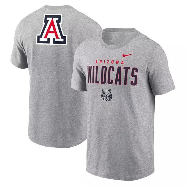 Mens Nike Heather Gray Arizona Wildcats Campus 2-Hit Primary Mascot T-Shirt Product Image