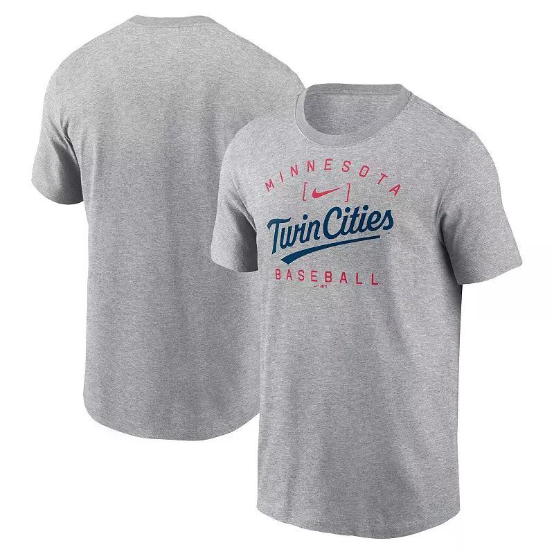 Mens Nike Heather Gray Minnesota Twins Home Team Athletic Arch T-Shirt Product Image