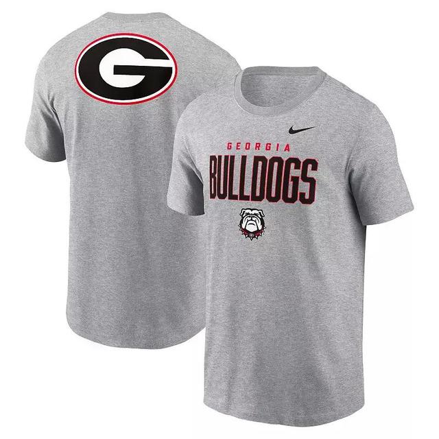 Mens Nike Heather Gray Georgia Bulldogs Campus 2-Hit Primary Mascot T-Shirt Product Image