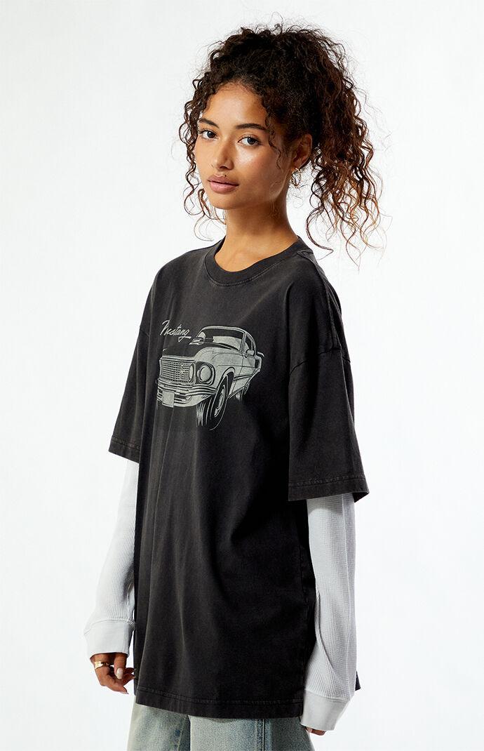 FORD Women's Mustang Double Layered Long Sleeve T-Shirt Product Image