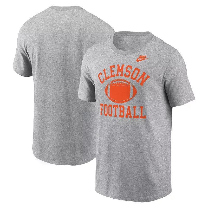 Mens Nike Heather Gray Clemson Tigers Legacy Football Icon T-Shirt Product Image